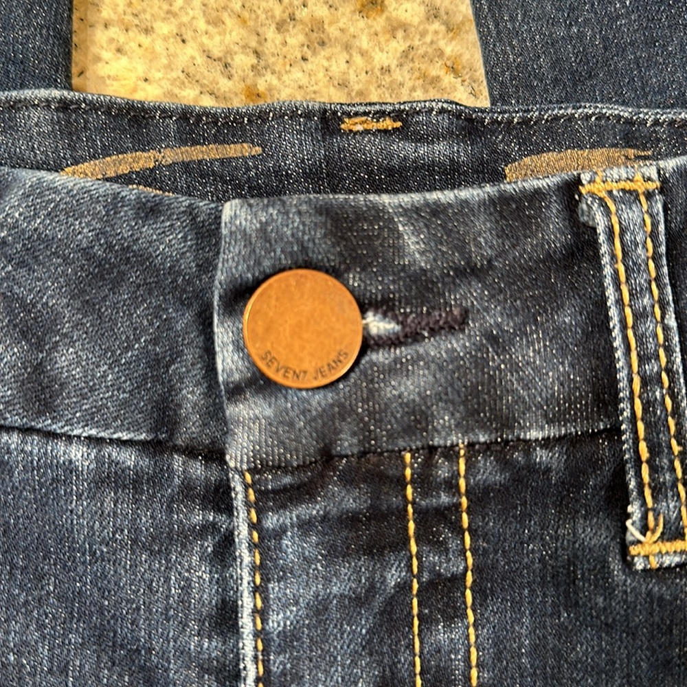 NWOT - SEVEN7 - Straight Leg Jeans Size 12 Embroidered Denim RN 109890 stretch - Picture 12 of 13